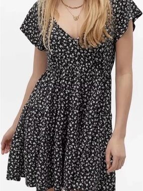Urban Outfitters Tiered V-Neck Babydoll Dress